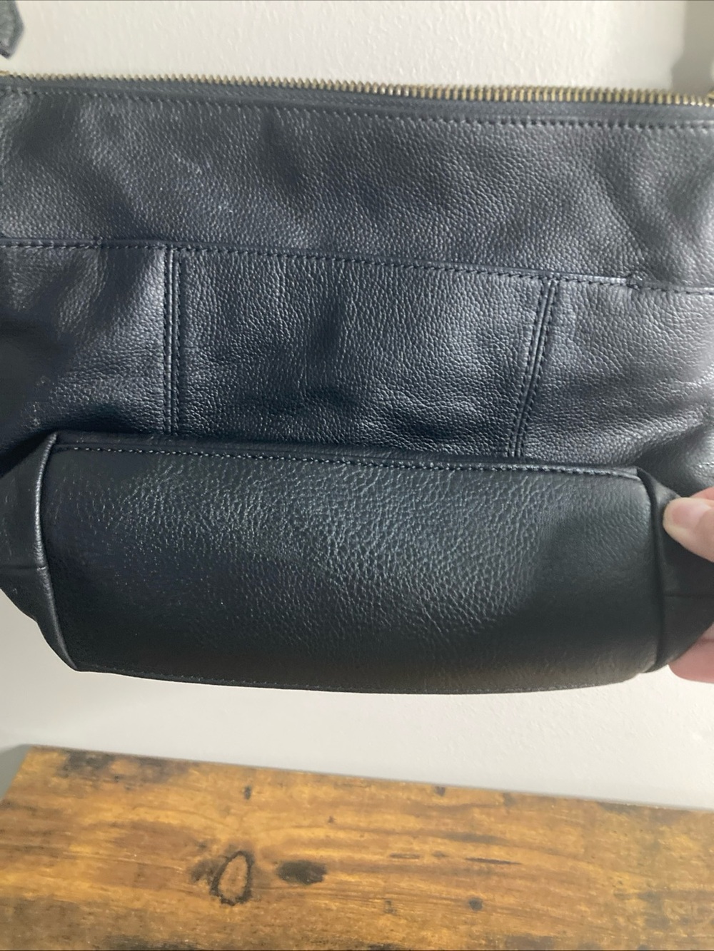 FOSSIL Black Crossbody Organizer Handbag Hippie Boho Purse Cowhide Leather - Picture 13 of 16